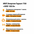 ИБП для котла Энергия Гарант 750 + Аккумулятор 100 Ач 12 В (450Вт - 122мин) - ИБП и АКБ - ИБП для котлов - Магазин сварочных аппаратов, сварочных инверторов, мотопомп, двигателей для мотоблоков ПроЭлектроТок